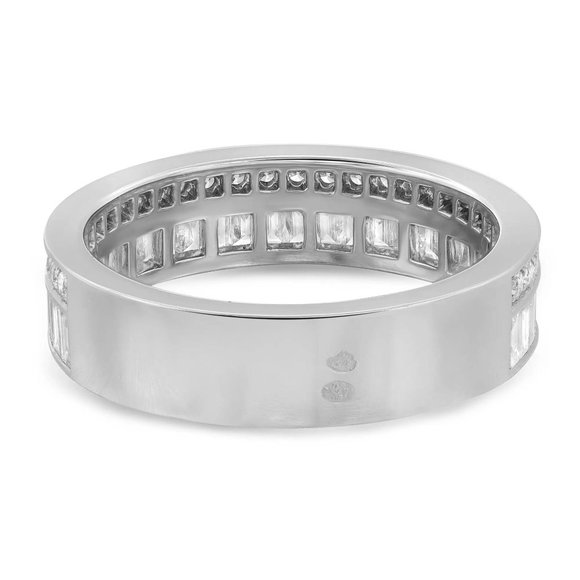 Messika 1.15Cttw Liz Baguette And Round Cut Diamond Ring 18K White Gold Size 6.5 - Picture 4 of 5